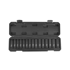 Aain Aa029 1/2 Inch Drive Metric Deep Impact Socket Set 6-point Design 16-piece 10mm To 24mm