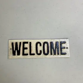 MFZ141 AB TOOLS Welcome Sign Cast Iron Plaque Wall Fence Gate