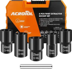 ACEX003 ACROTOL Twist Socket Set Lug Nut Remover Tool Drive