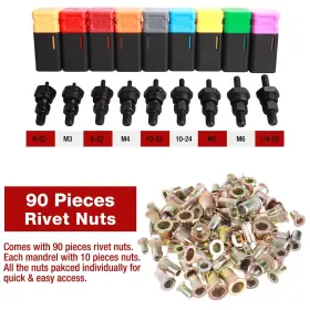AI-903 AIUITIO Rivet Nut Tool Rivnut Mandrels Nutsert Kit #2 AI-903 AIUITIO Rivet Nut Tool Rivnut Mandrels Nutsert Kit #2