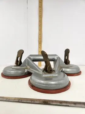 5411 ANTIQUE Triple Grip Vacuum Cup Pane Glass Suction Holder