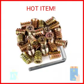 689973741297 ANW Anwenk Furniture Screw Nut Wood Inserts Bolt