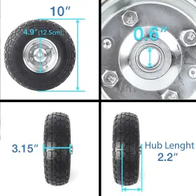 810071110337 AR-PRO Solid Rubber Tire Wheels Flat Fre #2