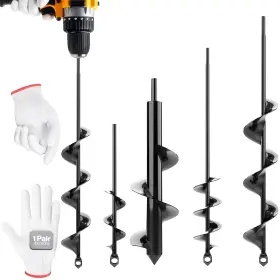 B0FQ7VCPM4 AUNTR Auger Drill Bit Planting Gloves Garden Bulb