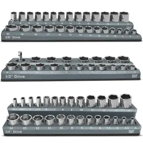 MET-GR-3PC BAUEN TOOLS Magnetic Socket Organizer Set Holde MET-GR-3PC BAUEN TOOLS Magnetic Socket Organizer Set Holde
