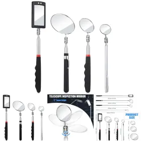 Bbto 4 Pieces Telescoping 4 4 Piece Telescoping Led Lighted Flexible Inspection Mirror Tool Elegant Style