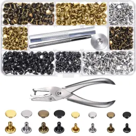 RIVETS-01 BEMEMO Set Double Cap Rivet Tubular Studs Punc RIVETS-01 BEMEMO Set Double Cap Rivet Tubular Studs Punc