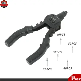 Berliii Ber673005 1/4 Inch Heavy Duty Manual Double Hand Riveting Gun Tool 200 Rivets 5 Size Heads Berliii Ber673005 1/4 Inch Heavy Duty Manual Double Hand Riveting Gun Tool 200 Rivets 5 Size Heads