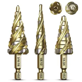 BS-BS2207-USA BESTWORK Drill Bit Set Spiral Flute Step High
