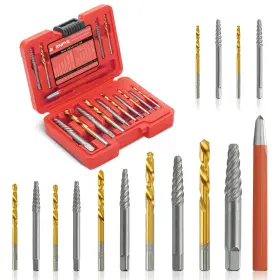 15PCS BORNPYE Screw Extractor Hss Steel Left Kit