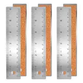 9KPRO3NB STEEL Psyqtsuary Slip Ruler Cork Backing