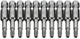 Comok 096156164911 10pcs 50mm Long 1/4 Inch Hex Shank T15 Torx Head Magnetic Screw Driver