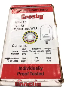 HR-125 CROSBY TOOLS Swivel Hoist Ring HR-125 CROSBY TOOLS Swivel Hoist Ring