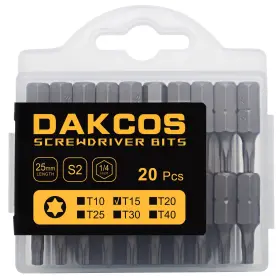 774696555181 DAKCOS Torx Bit Set Alloy Steel Hex Shank 774696555181 DAKCOS Torx Bit Set Alloy Steel Hex Shank