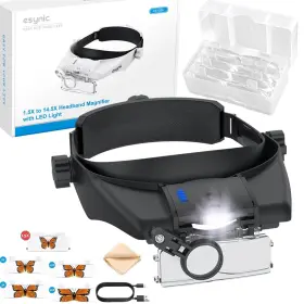 ESYESY282 ESYNIC Head Magnifier Acrylic Lenses Led Lights Fie ESYESY282 ESYNIC Head Magnifier Acrylic Lenses Led Lights Fie