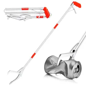 Fixhaven 707084851886 Grabber Reacher Tool 50 Inch Foldable Extra Long For Elderly Sliver
