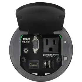 T3-PC1DCP-BLK FSR Cable Round Table Box Audio Video