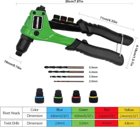 RH001 GINWORD Rivet Gun Pop Drill Bits Du Kit #2 RH001 GINWORD Rivet Gun Pop Drill Bits Du Kit #2