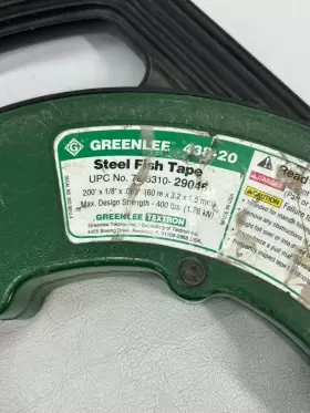 438-20 GREENLEE Electrician Steel Fish Tape #2 438-20 GREENLEE Electrician Steel Fish Tape #2