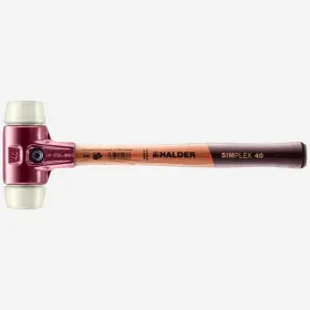 Halder Ha3008.040 Simplex Mallet With Nylon Inserts And Cast Iron Housing 1.57 Inch / 22.93 Oz