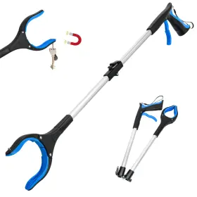 Honeysuckle 658738794205 Grabber Reacher Tool 32 Inch Extra Long Foldable Pick Up Stick With Blue