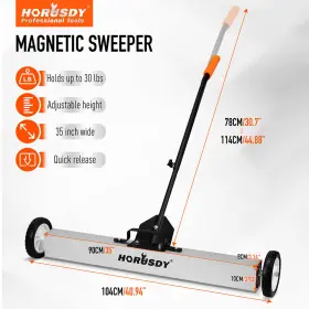 REF86111 HORUSDY Rolling Magnetic Sweeper Tool Wheels Handle #3 REF86111 HORUSDY Rolling Magnetic Sweeper Tool Wheels Handle #3