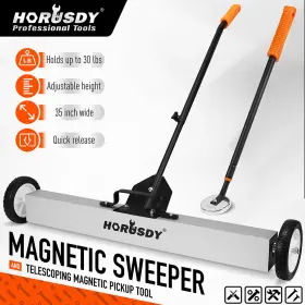 REF86111 HORUSDY Rolling Magnetic Sweeper Tool Wheels Handle REF86111 HORUSDY Rolling Magnetic Sweeper Tool Wheels Handle