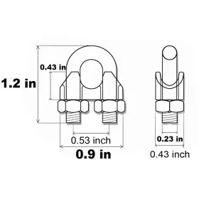 HS-2001072159 HULLESS Wire Rope Clamps Clip Steel Cable #3 HS-2001072159 HULLESS Wire Rope Clamps Clip Steel Cable #3