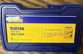 3094001 IRWIN Hanson Bolt Grip Extractor Set Drive