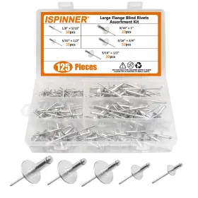 LF-125-SILVER ISPINNER Flange Blind Rivets Pop