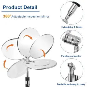 744759572448 JUCOAN Pack Telescoping Mirror Flexible Round #3 744759572448 JUCOAN Pack Telescoping Mirror Flexible Round #3
