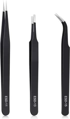 KA-003 KAVERME Precision Tweezers Set Anti Steel KA-003 KAVERME Precision Tweezers Set Anti Steel