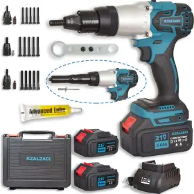 REV01 KZALZACI Cordless Rivet Tool Battery Pop Gun Blind