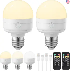 HJA60 LGMCF Rechargeable Light Bulbs Remote Control Timer