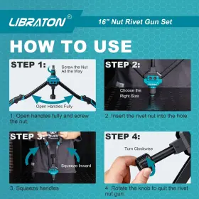 630808009389 LIBRATON Rivet Nut Tool Gun Setter Nu #3 630808009389 LIBRATON Rivet Nut Tool Gun Setter Nu #3
