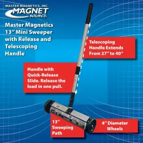 095421072941 MASTER MAGNETICS Magnet Sweeper Mini Push #3 095421072941 MASTER MAGNETICS Magnet Sweeper Mini Push #3