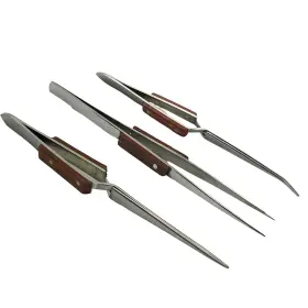 Megacast Mc-3-tweezers Tweezers And Cross Locking Straight Soldering Black