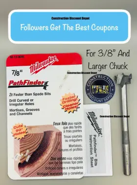 48-13-8005 MILWAUKEE Pathfinder Woodboring Bit Curved 48-13-8005 MILWAUKEE Pathfinder Woodboring Bit Curved