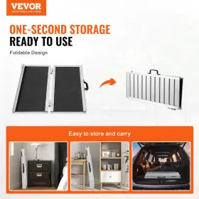197988812821 VEVOR Wheelchair Ramp Slip Folding