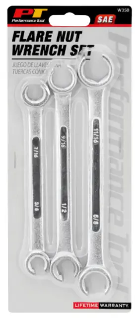 W350 PERFORMANCE TOOL Flare Nut Combination Wrench Set W350 PERFORMANCE TOOL Flare Nut Combination Wrench Set