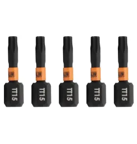 R1TT15T-5 RAILER Torx Tamper Bits Steel Star Pack R1TT15T-5 RAILER Torx Tamper Bits Steel Star Pack