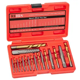 B0CQC2D6GQ REBRA Screw Extractor Set Steel Left Drill Bits