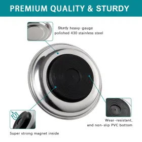 602024948186 RECHABITE Round Magnetic Bowl Trays Set Steel Tr #3 602024948186 RECHABITE Round Magnetic Bowl Trays Set Steel Tr #3