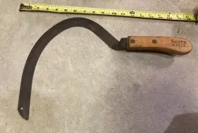 8655 SEARS Sickle Scythe Riveted Wooden Handle