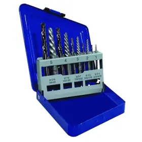 Sim Supply Blocked Brand 11119 10-pc Spiral Extractor And Drill Bit Combo Pack 5/64 In 7/64 5/32 1/4