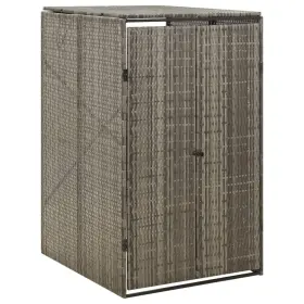 720845670252 SINGLE WHEELIE BIN SHED GRAY Poly Rattan
