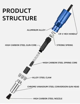 732072330623 SKYSMILE Rivet Gun Adapter Cordless Drill Nut #3