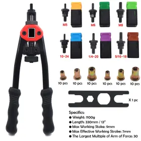 708176860762 SMT Rivet Gun Tool Nut Riveter Rivnut Threa Kit