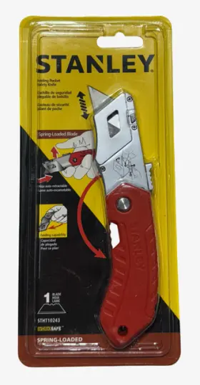 STHT10243 STANLEY Folding Pocket Safety Knife Carbon Steel STHT10243 STANLEY Folding Pocket Safety Knife Carbon Steel