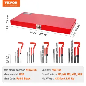 XRGY338 SUCCEBUY Helicoil Thread Repair Hss Drill Bits Kit